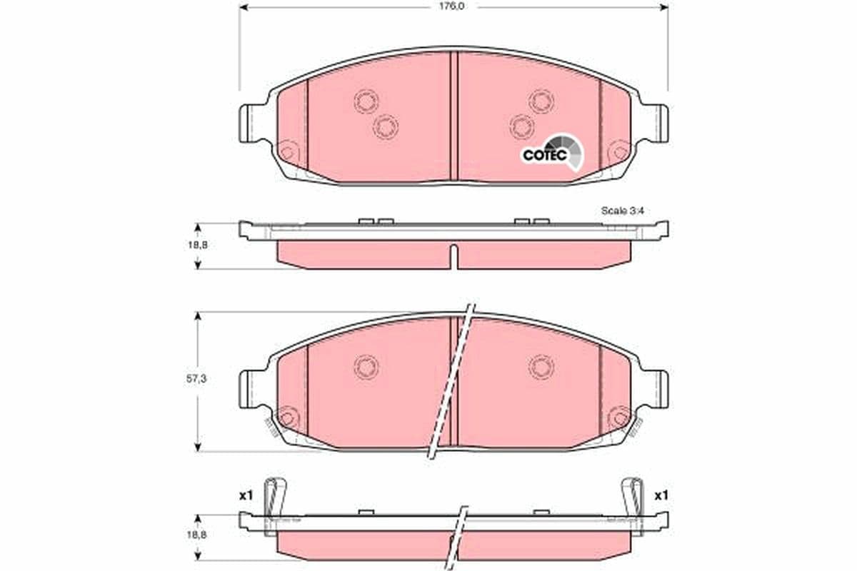 set placute frana,frana disc TRW COTEC GDB4136