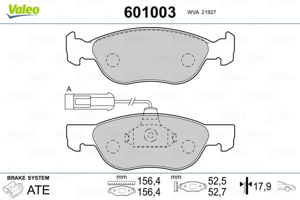 set placute frana,frana disc VALEO 601003