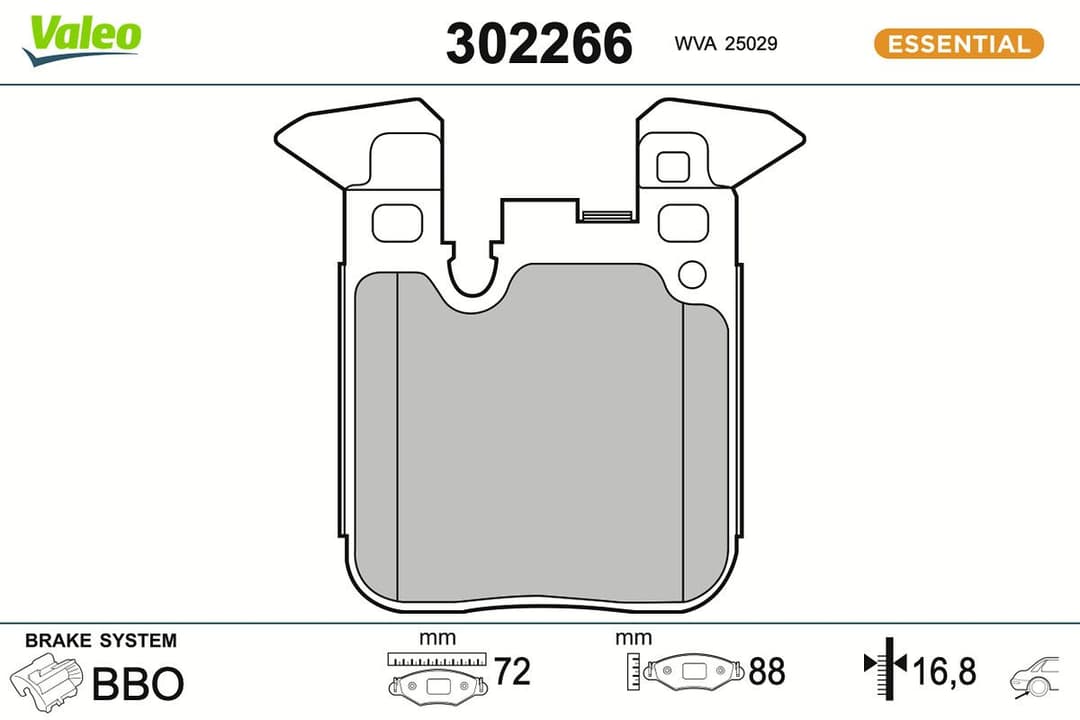 set placute frana,frana disc VALEO ESSENTIAL 302266