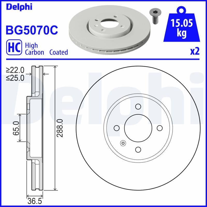 Disc frana DELPHI BG5070C