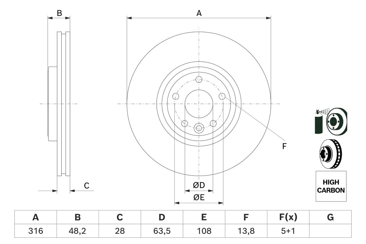 Disc frana BOSCH 0 986 479 E62