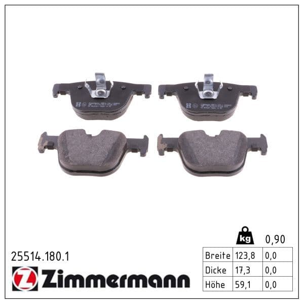 set placute frana,frana disc ZIMMERMANN 25514.180.1
