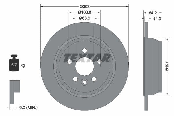Disc frana TEXTAR PRO 92283003