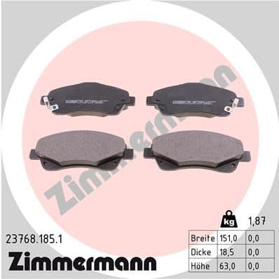 set placute frana,frana disc ZIMMERMANN 23768.185.1