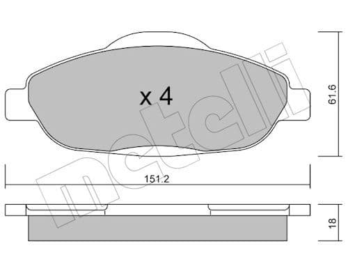 set placute frana,frana disc METELLI 22-0804-0