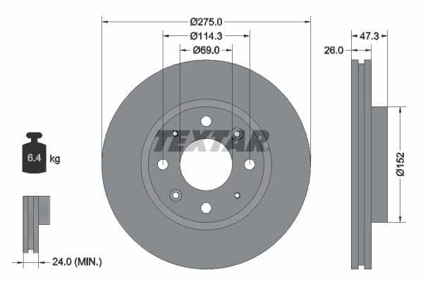 Disc frana TEXTAR 92136700