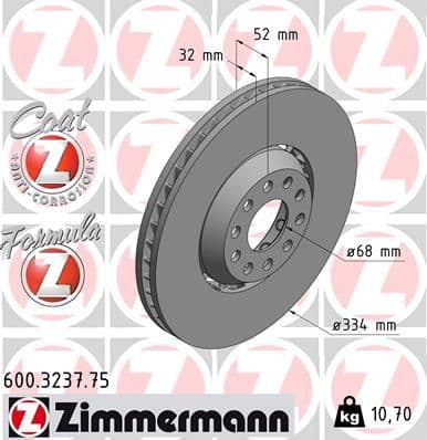 Disc frana ZIMMERMANN FORMULA Z 600.3237.75