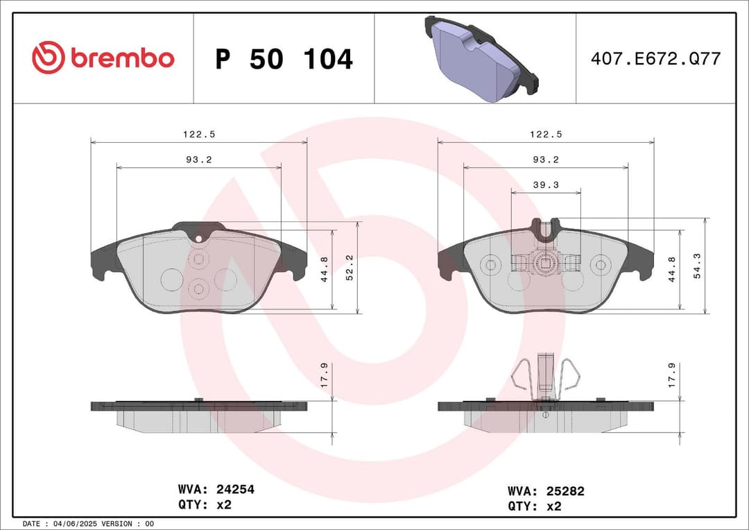set placute frana,frana disc BREMBO PRIME LINE P 50 104