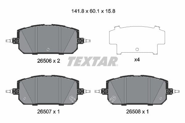 set placute frana,frana disc TEXTAR Q+ 2650601