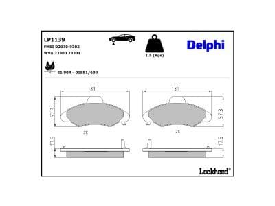 set placute frana,frana disc DELPHI LP1139