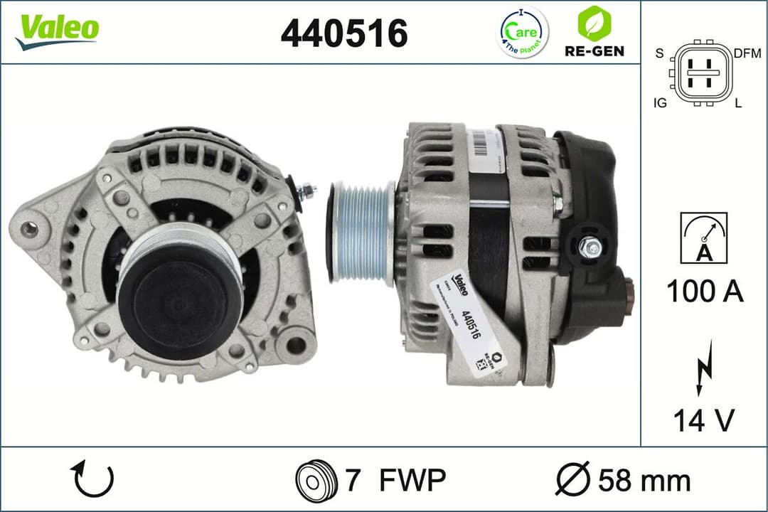 Generator / Alternator VALEO RE-GEN REMANUFACTURED 440516