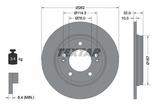Disc frana TEXTAR PRO 92314403