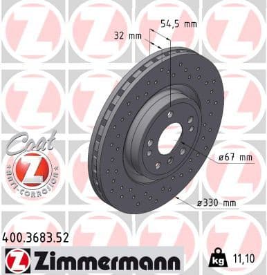 Disc frana ZIMMERMANN SPORT Z 400.3683.52