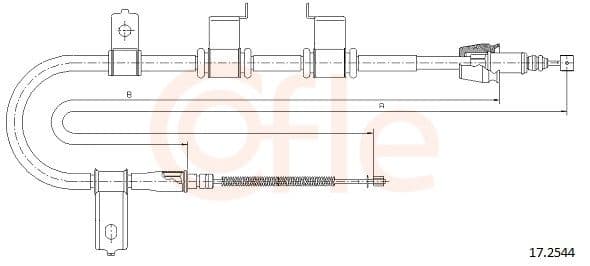 Cablu, frana de parcare COFLE 17.2544