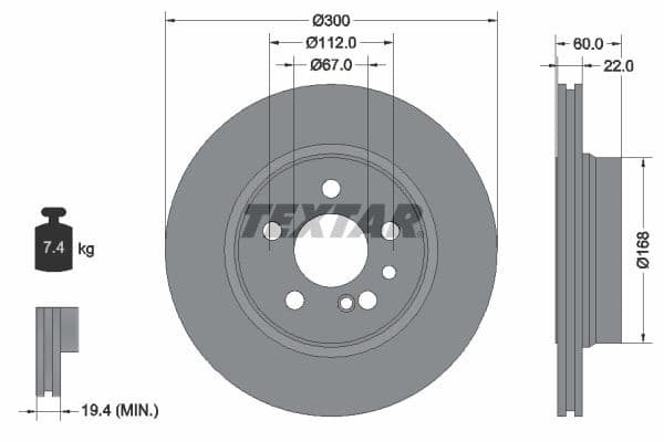 Disc frana TEXTAR 92056800