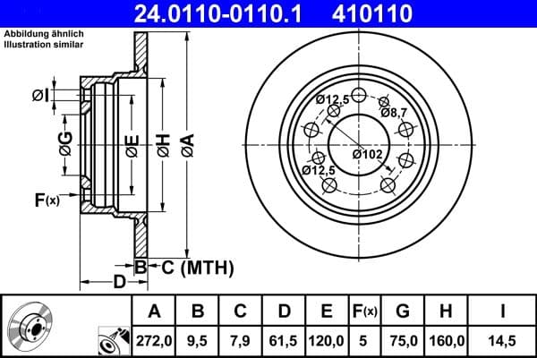 Disc frana ATE 24.0110-0110.1