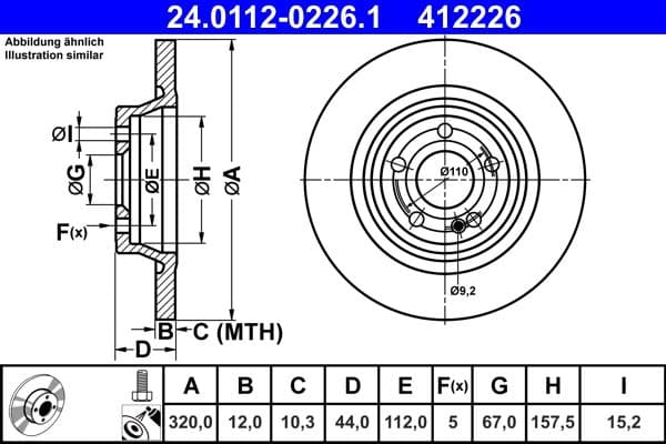 Disc frana ATE 24.0112-0226.1