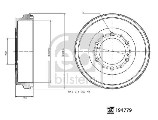 Tambur frana FEBI BILSTEIN 194779