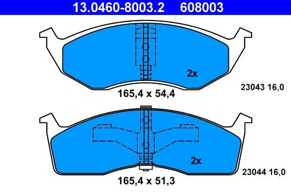 set placute frana,frana disc ATE 13.0460-8003.2