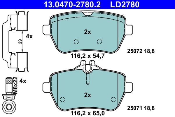 set placute frana,frana disc ATE Ceramic 13.0470-2780.2