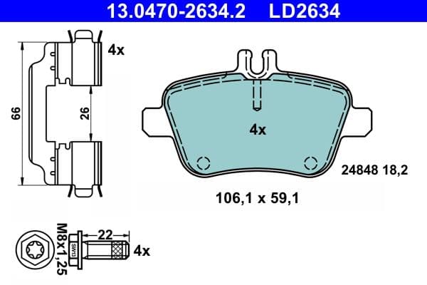 set placute frana,frana disc ATE Ceramic 13.0470-2634.2