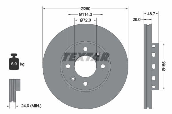 Disc frana TEXTAR 92131700
