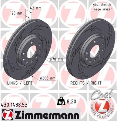 Disc frana ZIMMERMANN BLACK Z 430.1488.53