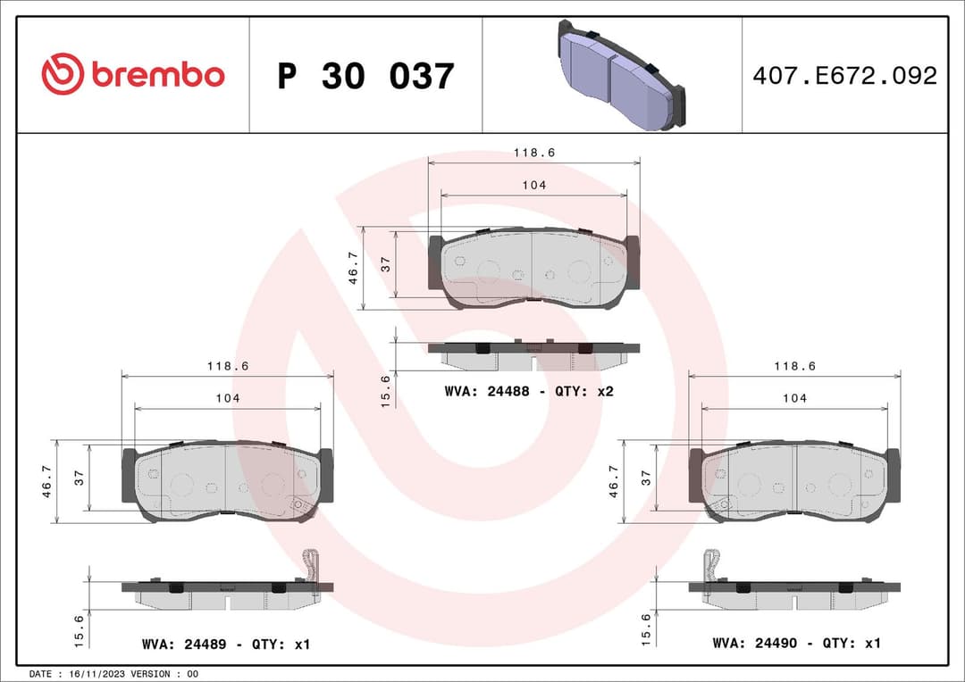 set placute frana,frana disc BREMBO PRIME LINE P 30 037