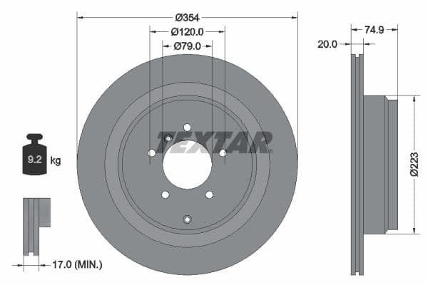 Disc frana TEXTAR PRO 92175503