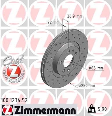 Disc frana ZIMMERMANN SPORT Z 100.1234.52