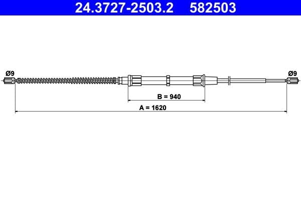 Cablu, frana de parcare ATE 24.3727-2503.2
