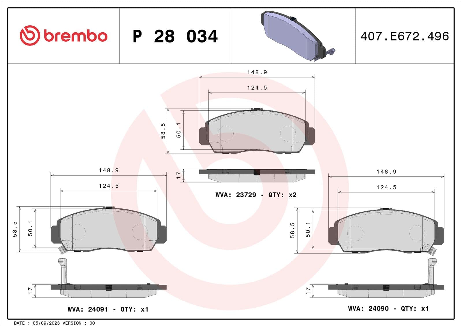set placute frana,frana disc BREMBO PRIME LINE P 28 034