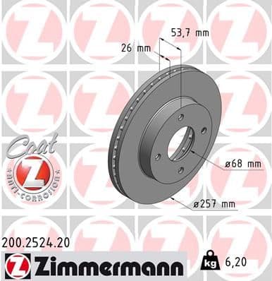 Disc frana ZIMMERMANN COAT Z 200.2524.20