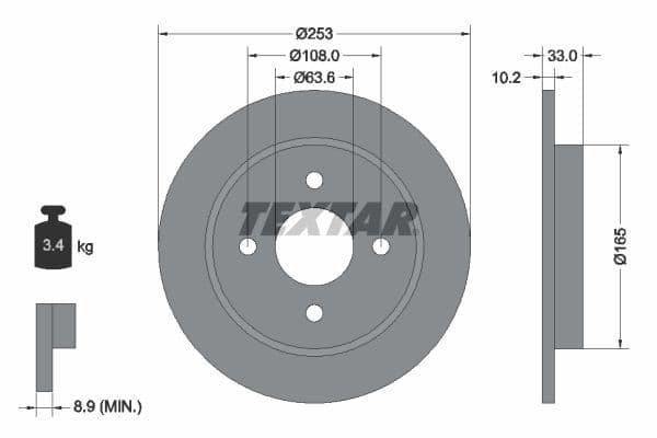 Disc frana TEXTAR PRO 92088403