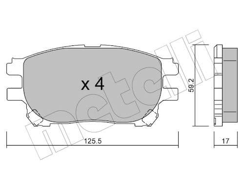 set placute frana,frana disc METELLI 22-0615-0