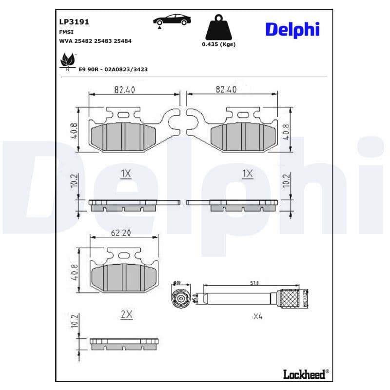 set placute frana,frana disc DELPHI LP3191