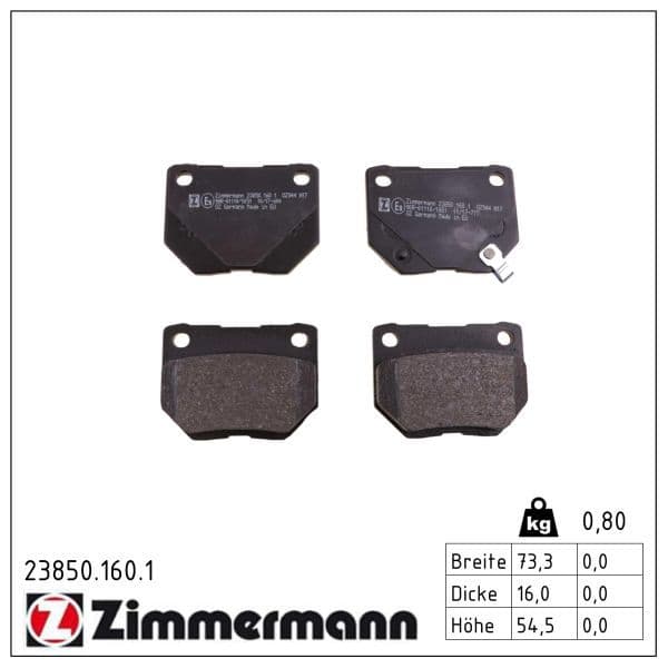 set placute frana,frana disc ZIMMERMANN 23850.160.1