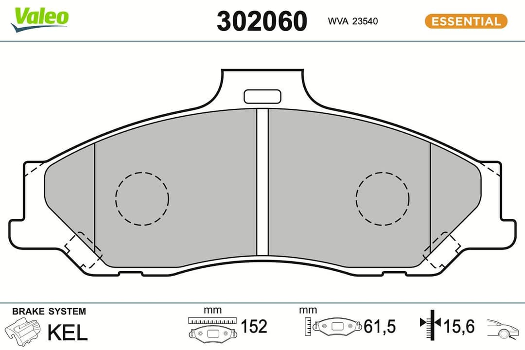 set placute frana,frana disc VALEO ESSENTIAL 302060