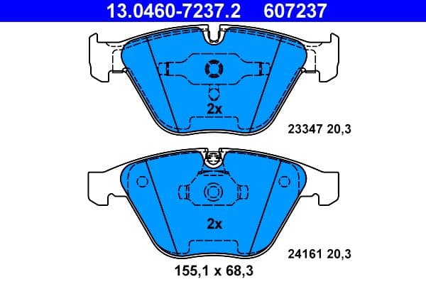 set placute frana,frana disc ATE 13.0460-7237.2