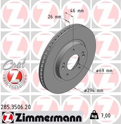 Disc frana ZIMMERMANN COAT Z 285.3506.20