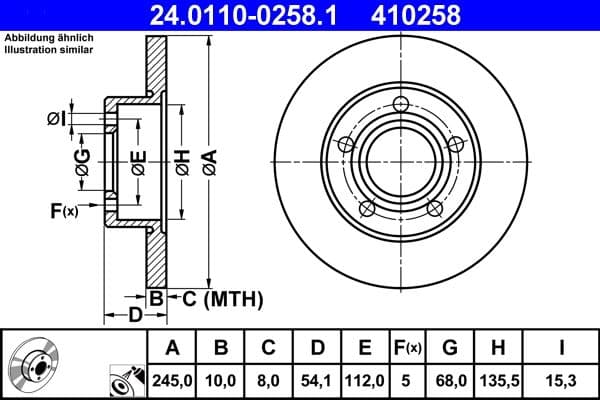Disc frana ATE 24.0110-0258.1