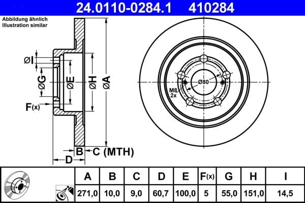 Disc frana ATE 24.0110-0284.1