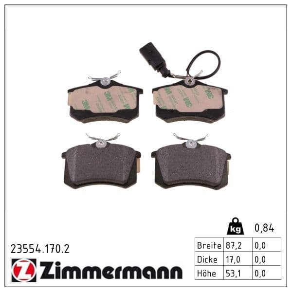 set placute frana,frana disc ZIMMERMANN 23554.170.2