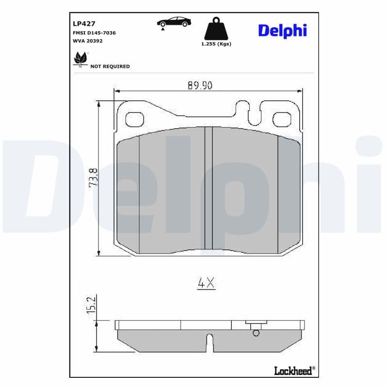 set placute frana,frana disc DELPHI LP427