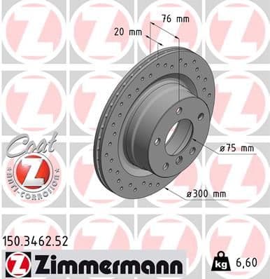 Disc frana ZIMMERMANN SPORT Z 150.3462.52