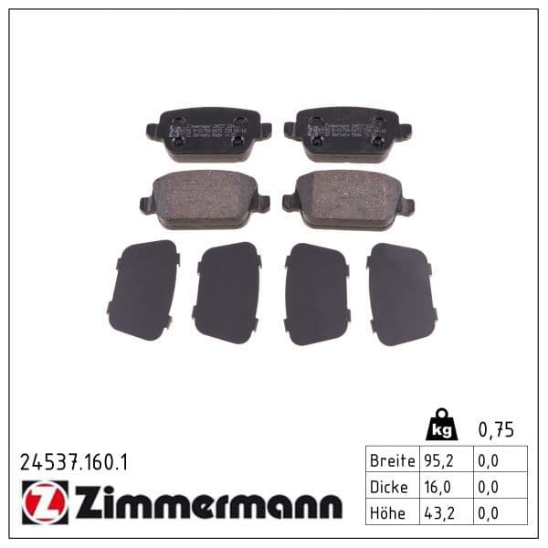 set placute frana,frana disc ZIMMERMANN 24537.160.1