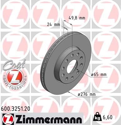 Disc frana ZIMMERMANN COAT Z 600.3251.20