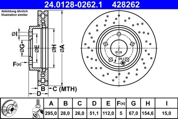 Disc frana ATE 24.0128-0262.1