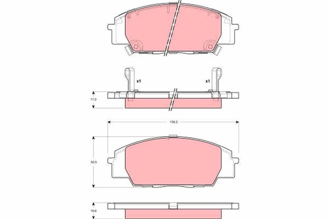 set placute frana,frana disc TRW GDB3250