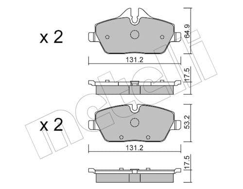 set placute frana,frana disc METELLI 22-0664-0
